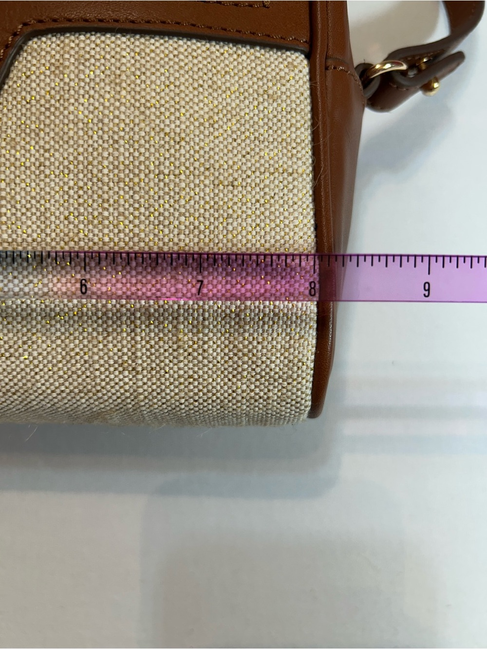 Tommy Bahama Cream and Brown Canvas Crossbody with Pineapple Detail - Picture 14 of 16